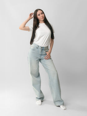 Mid Rise Baggy Jeans - Light wash
